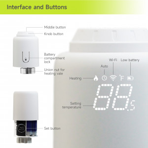 Termostat inteligent pentru calorifer, wifi, android ios, control vocal alexa, programabil - Img 5