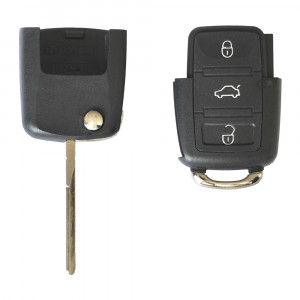 CARCASA CHEIE CONTACT PENTRU VOLKSWAGEN JETTA / PASSAT (B5-B6-B7) / POLO / SCIROCCO / TIGUAN, 3 BUTOANE, CU CHEIE - Img 3