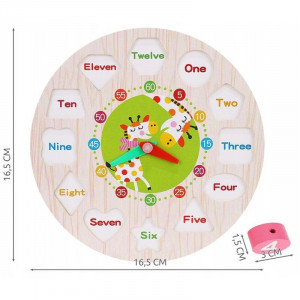 Ceas educativ pentru copii, puzzle lemn cifre limba engleza, +3 ani - Img 7