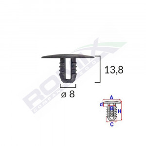 CLIPS FIXARE CAPAC MOTOR PENTRU FORD 8X13.8MM - NEGRU SET 10 BUC - Img 2