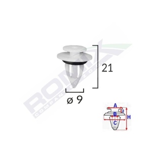 CLIPS FIXARE ELEMENTE PRAG PENTRU BMW, MINI 9X21MM ALB SET 10 BUC - Img 4