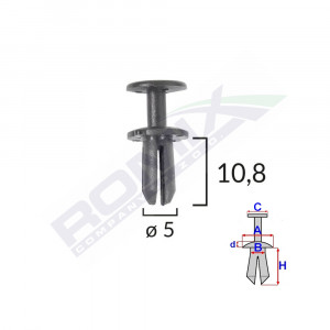 CLIPS FIXARE PENTRU GRUP VAG 5X10.8MM NEGRU - SET 10 BUC - Img 2