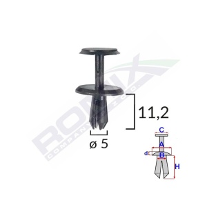 CLIPS FIXARE PENTRU MERCEDES 5X11.2MM - NEGRU SET 10 BUC - Img 4