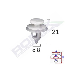 CLIPS TAPITERIE PENTRU CITROEN/PEUGEOT - ALB SET 10 BUC - Img 3