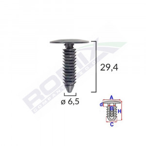 CLIPS TAPITERIE PENTRU GM 6.5X29.4MM - NEGRU SET 10 BUC - Img 2
