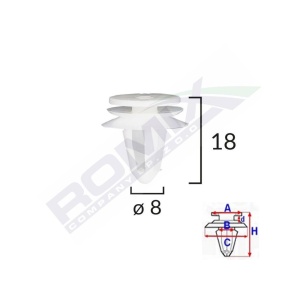 CLIPS TAPITERIE PENTRU SEAT VW 8X18MM - GRI SET 10 BUC - Img 3