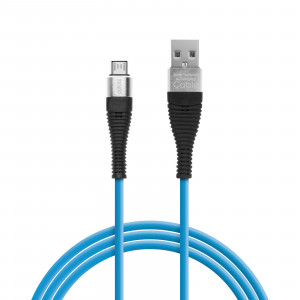Delight - Cablu de date – Micro USB, înveliş siliconic, 4 culori, 2 m - Img 3