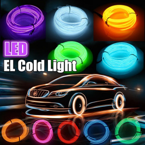 Fir cu lumina ambientala pentru auto, neon ambiental flexibil 3,2 mm culoare portocaliu - Img 6