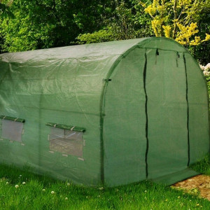Folie protectie pentru solar 4x2.5x2 m, 8 ferestre cu plase anti-insecte, pe 140g/mp, verde - Img 4