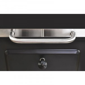 Gratar bbq pe carbune, capac rabatabil cu termometru, roti transport, 115x46x106 cm, grill 61.5x46x51 cm - Img 15