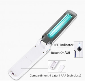 Lampa uvc bactericida portabila tip bagheta, pentru sterilizare, 3w - Img 6