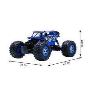 Masina cu telecomanda rock rover 4wd, pentru uscat, apa si zapada, scara 1:12, tractiune 4 roti, albastra - Img 3