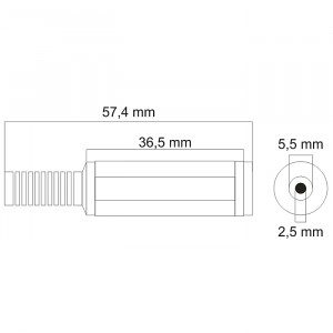 Mufa CC cu protector5.5/2.5 - Img 3