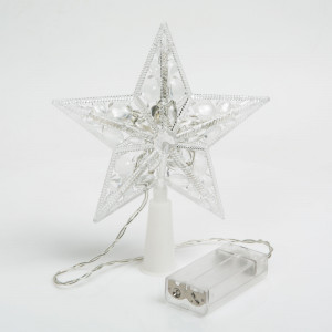 Ornament de pom de Craciun, model stea, 10 LED-15 cm, RGB, 2xAA - Img 2