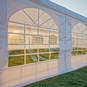 Perete cort, dimensiune 2x2.6 m, cu fereastra, ignifugat, 480 g/mp, pvc, alb - Img 2