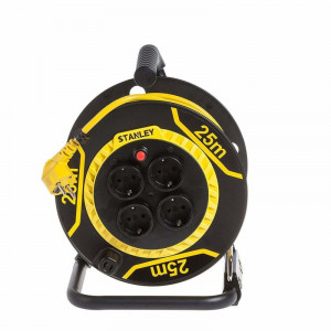 Prelungitor rola tip tambur, 4 prize, cablu h05vv-f 3g1,5 mm2, 3200w, ip20 lungime 25 m - Img 1