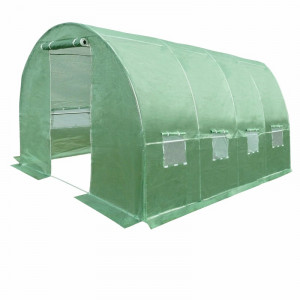 Sera tip tunel pentru gradina, 6x3x2 m, folie pe 140g/mp, filtru uv4, ferestre - Img 3