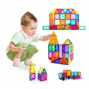Set constructie magnetic, 106 piese, joc educativ si creativ, varsta 3+, procart - Img 4