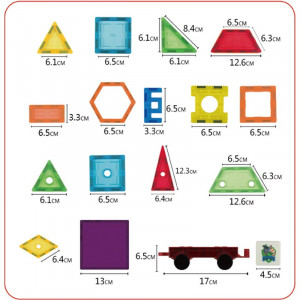 Set constructie magnetic 3d cu lumini led, diferite forme si culori, 130 piese - Img 5