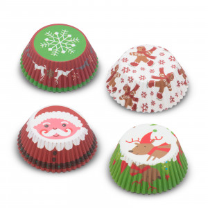 Set gofraje de hârtie pt. muffin - model Crăciun - 100 buc. / pachet - Img 2