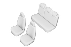 SET HUSE SCAUN DACIA SANDERO 2009-2012 (BANCHETA FRACTIONATA) CU TETIERE SPATE IN FORMA DE L - Img 2
