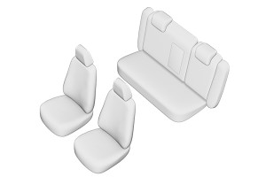 SET HUSE SCAUN SKODA OCTAVIA II 2004-2009 (BANCHETA FRACTIONATA) TIP 1 CU TETIERE SPATE IN FORMA DE L - Img 2
