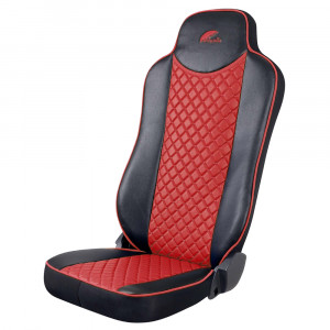 SET HUSE SCAUN UMBRELLA PENTRU MERCEDES ACTROS EURO 5 1844 MP2 MP3 MP4 ECO LEATHER BLACK+RED - Img 7