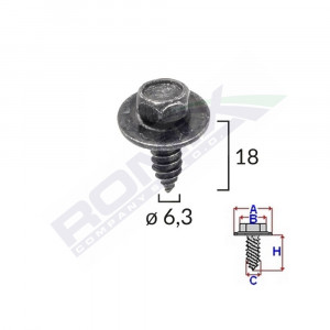 SURUB CU CAP HEXAGONAL CU DIAMETRU 6.2 MM SET 10 BUC - Img 2