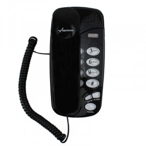 Telefon fix cu fir, montabil pe perete tastatura iluminata, redial, mute, flash culoare negru - Img 2