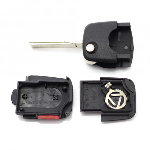 Audi - carcasă cheie tip briceag cu 2+1 butoane (1 buton de panică) și baterie 1616 - CARGUARD - Img 3