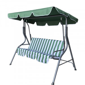 Balansoar de gradina, acoperis reglabil, 3 locuri, 170x110x153 cm, cadru metal, material textil - Img 2