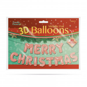 Balon de Crăciun "Merry Christmas” - auriu rosé - Img 2