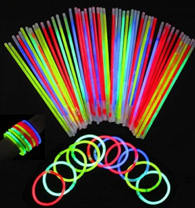 Betisoare bratari luminoase glow sticks, diverse culori, set 100 bucati culoare rosu - Img 10