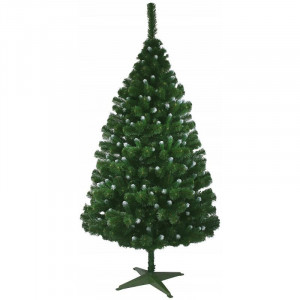 Brad de craciun artificial, aspect pin canadian cu varfuri ninse, inaltime 180 cm, verde - Img 3