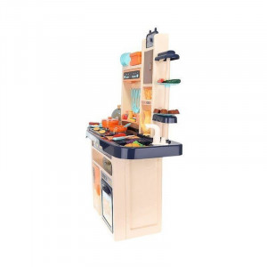 Bucatarie copii, abur rece, efecte sonore si lumini, circuit inchis robinet apa, 65 piese, 93x71x28 cm - Img 16