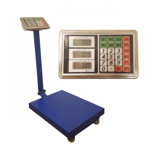 Cantar electronic industrial, maxim 150 kg, display led, otel, albastru - Img 1