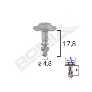 CLIPS CAPAC MOTOR PENTRU BMW/AUDI 4.8X14.8MM - NEGRU SET 10 BUC - Img 3