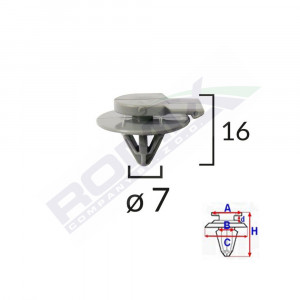 CLIPS FIXARE ELEMENTE EXTERIOR PENTRU MINI 7X16MM GRI SET 5 BUC - Img 2