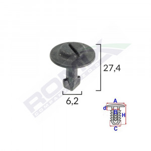 CLIPS FIXARE ELEMENTE ROATA PENTRU AUDI/SEAT/VW 6.2X27.4MM - NEGRU SET 10 BUC - Img 2