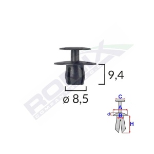CLIPS FIXARE PENTRU BMW/MERCEDES/PEUGEOT 8.5X9.4MM - NEGRU SET 10 BUC - Img 4