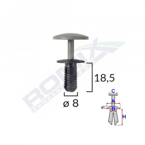 CLIPS FIXARE PENTRU FORD UNIVERSAL - 8X18.5MM - NEGRU SET 10 BUC
