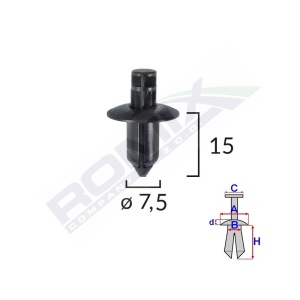 CLIPS FIXARE PENTRU LEXUS/SUZUKI/TOYOTA/VOLVO 7.5X15MM - NEGRU SET 10 BUC - Img 4