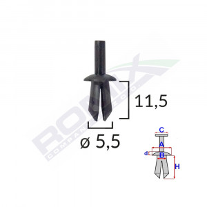 CLIPS FIXARE PENTRU RENAULT/VW AUDI FIAT SEAT - NEGRU SET 25 BUC - Img 2