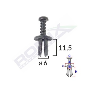 CLIPS FIXARE RENAULT/SEAT - NEGRU SET 25 BUC - Img 3
