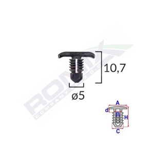 CLIPS TIP GARNITURA PENTRU SEAT/VW 5X10.7MM - NEGRU SET 25 BUC - Img 4
