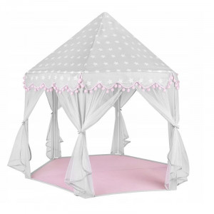 Cort tip castel, forma hexagonala, 135x140 cm, 6 ferestre cu perdele, pliabil, husa depozitare - Img 5