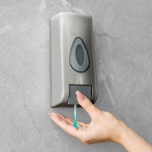 Dozator manual de săpun lichid Vog und Arths - 350 ml, de perete - argintiu - Img 1