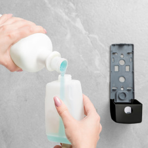 Dozator manual de săpun lichid Vog und Arths - 350 ml, de perete - negru - Img 3