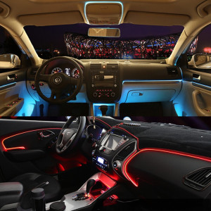 Fir cu lumina ambientala pentru auto, neon ambiental flexibil 3,2 mm culoare portocaliu - Img 2