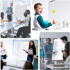 Flipchart magnetic 60x90 cm, trepied telescopic 90-160 cm, cleme pentru hartie - Img 2